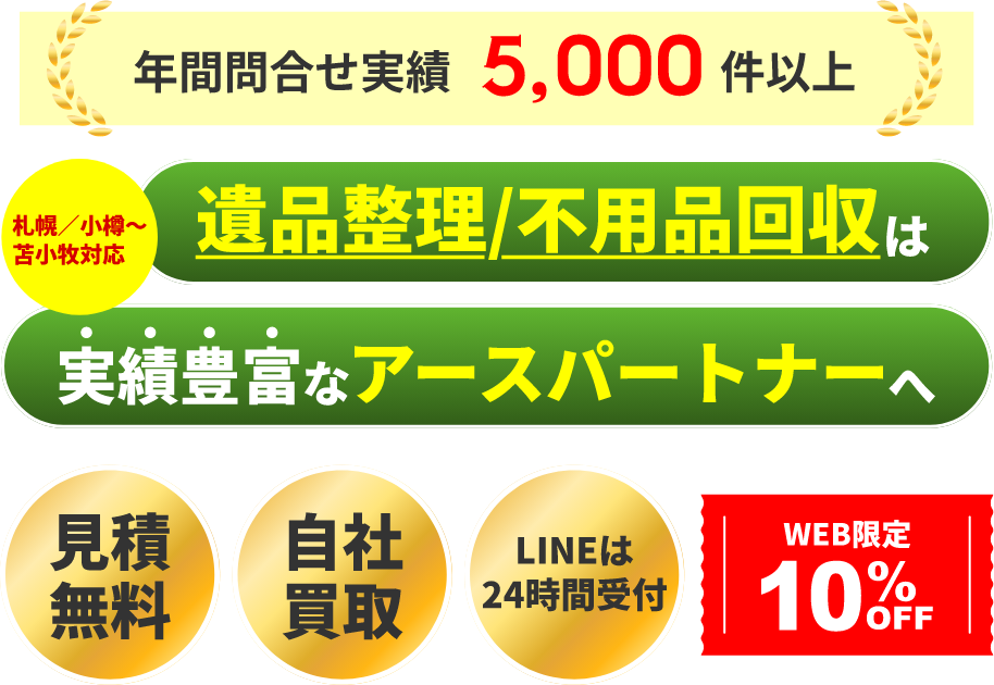 遺品整理/不用品回収は実績豊富なアースパートナーへ
